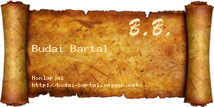 Budai Bartal névjegykártya
